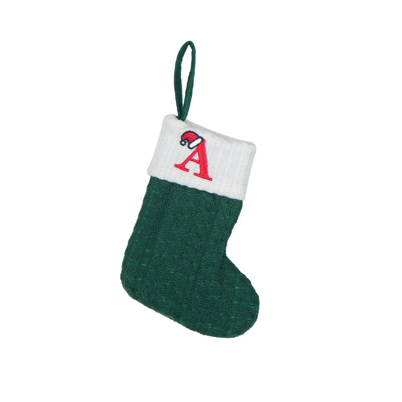 Wholesale Knitted Socks Embroidered Letters Children's Candy Gift Bag Ornaments